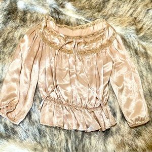 Vintage-off the shoulder satin blouse
